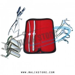 Hegar uterine dilator set 2pieces 5-6, 11-12, mathieu speculum, grave 3pcs, collin 3pcs